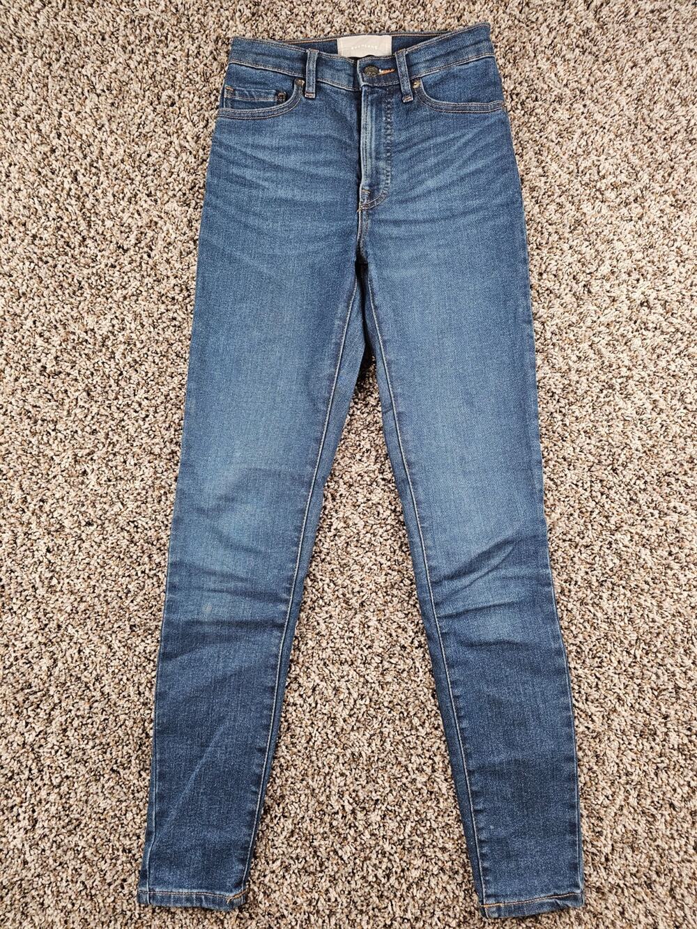 Everlane Womens Sz 24 High Rise Skinny Leg Blue Jeans Medium Wash Denim